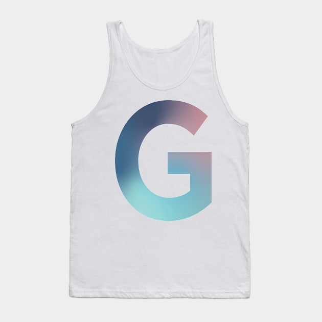 Gradient Letter G Initial Alphabet Tank Top by murialbezanson